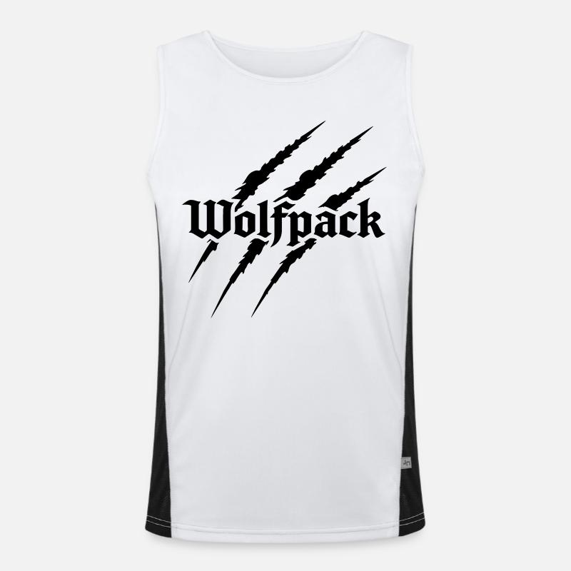 Wolf pack - Men's Functional Contrast Tank Top  - white/black