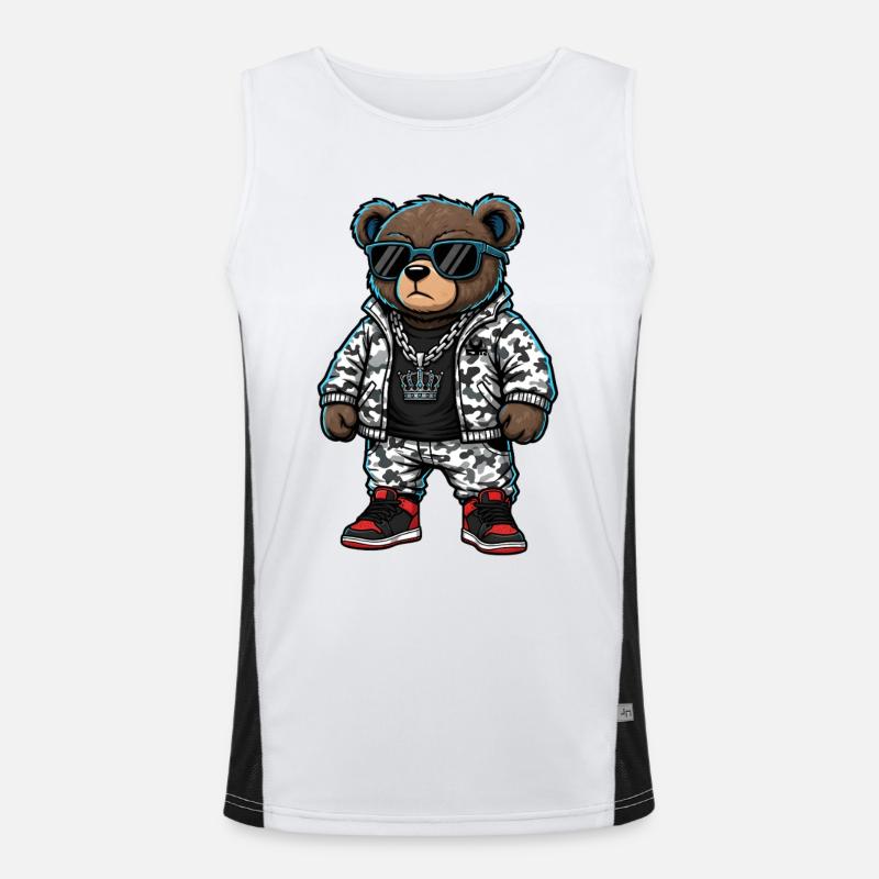 Sweat à capuche Cool Bear en Pull Camouflage Débardeur respirant contrasté Homme 