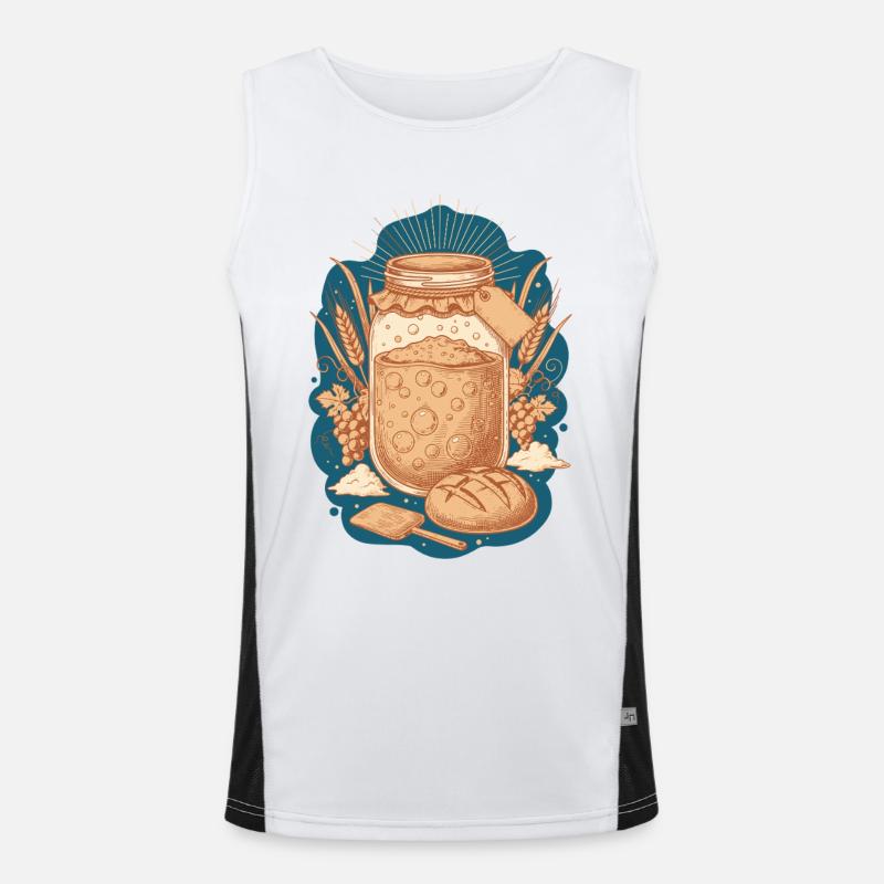 Sourdough Bread Baking Baker Sourdough Starter - Men's Functional Contrast Tank Top  - white/black
