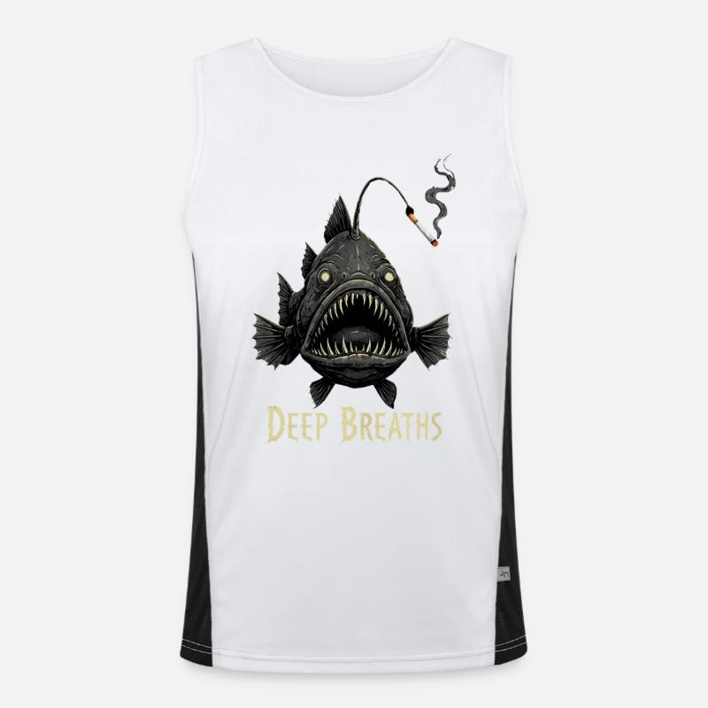 Deep Breath Cigarette Frogfish Men's Functional Contrast Tank Top 