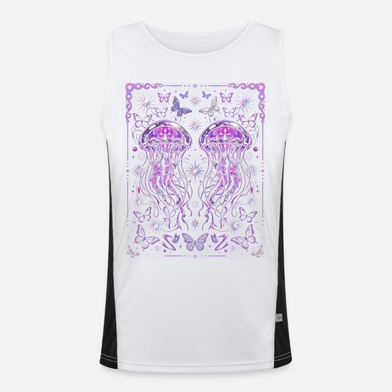 Graphique esthétique de méduse Y2K Débardeur respirant contrasté Homme 