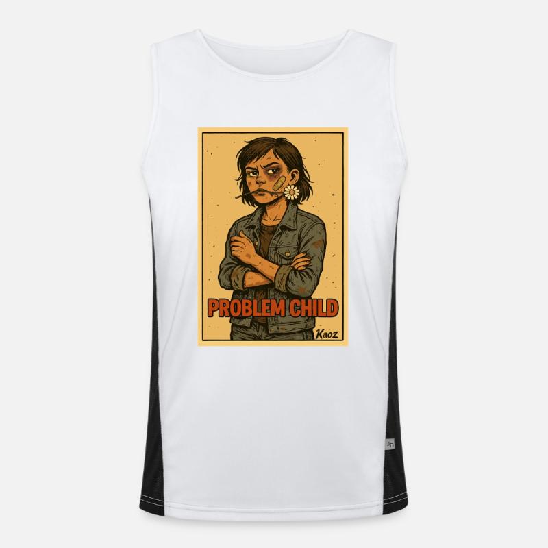 Problemkind-Daisy-Rebellen-Poster Funktionelles Kontrast-Tank Top für Männer 