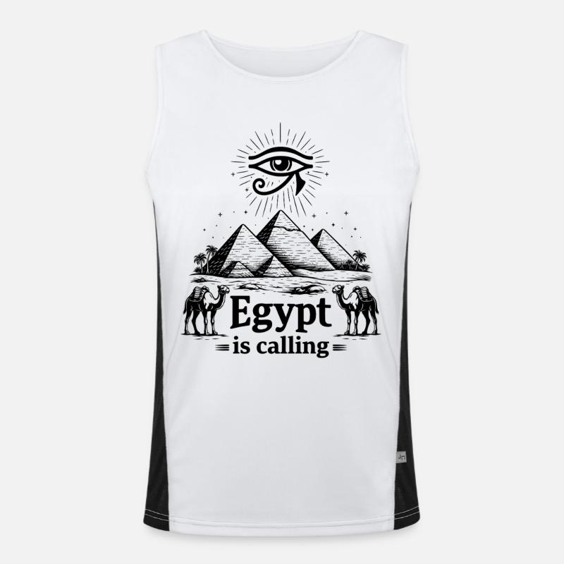 Egypt is calling Pharaoh Egypt Holidays - Men's Functional Contrast Tank Top  - white/black