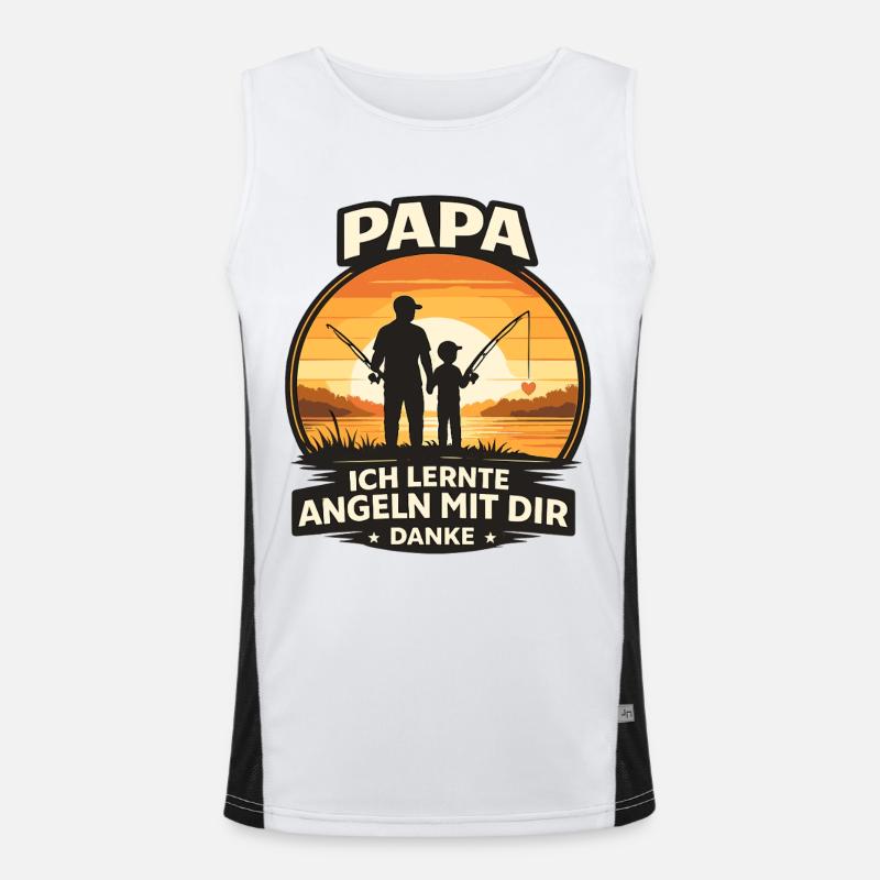 Papa Angeln Mit Dir Danke Retro Vatertag Geschenk Funktionelles Kontrast-Tank Top für Männer 