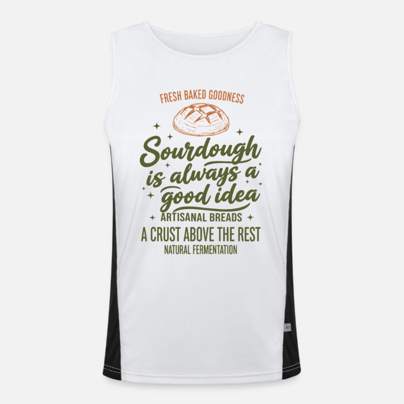 Sauerteigbrot Backbäcker Sauerteigstarter Funktionelles Kontrast-Tank Top für Männer 