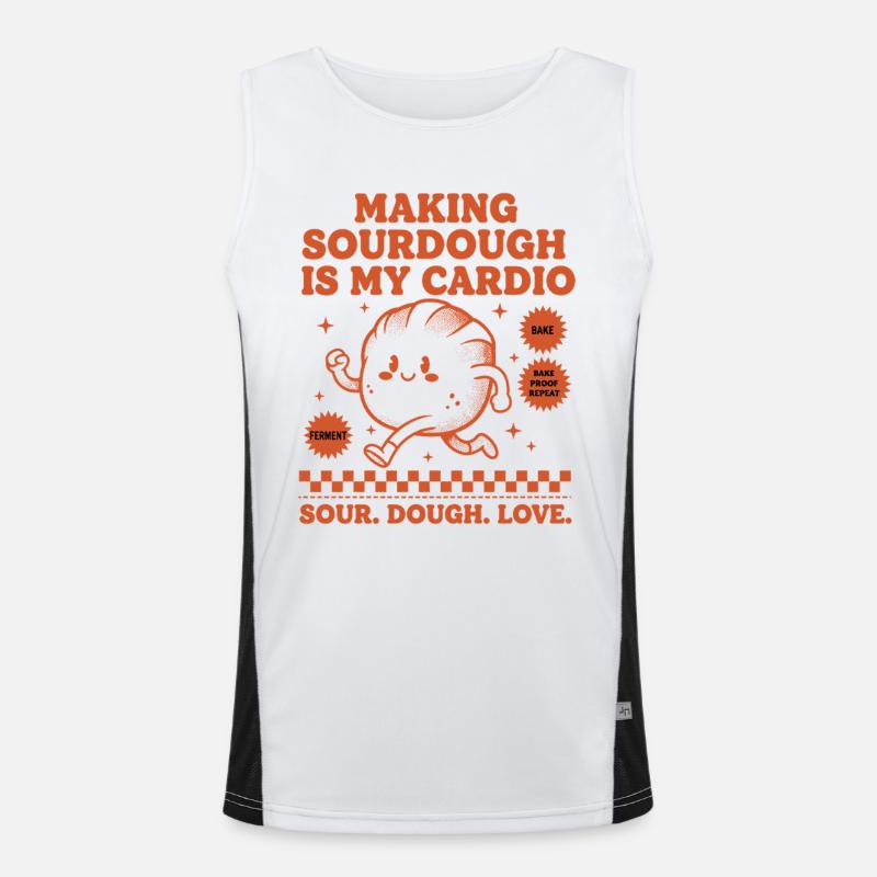 Sourdough Bread Baking Making Sourdough - Men's Functional Contrast Tank Top  - white/black