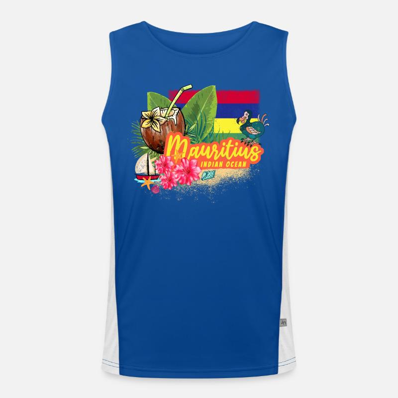 Mauritius Retro Indischer Ozean Dodo Souvenir Funktionelles Kontrast-Tank Top für Männer 
