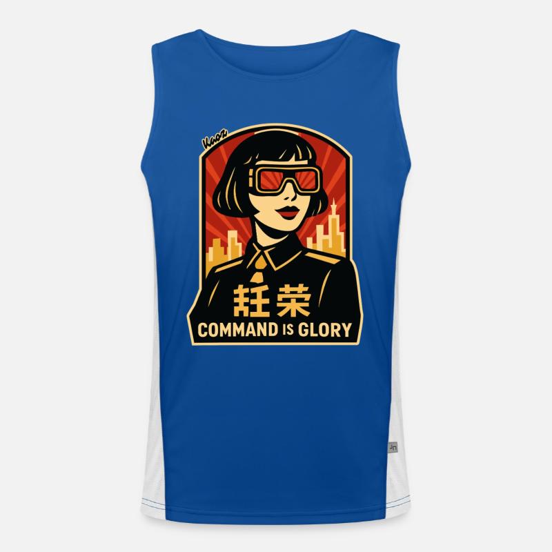 Command Is Glory Retro-Poster Funktionelles Kontrast-Tank Top für Männer 
