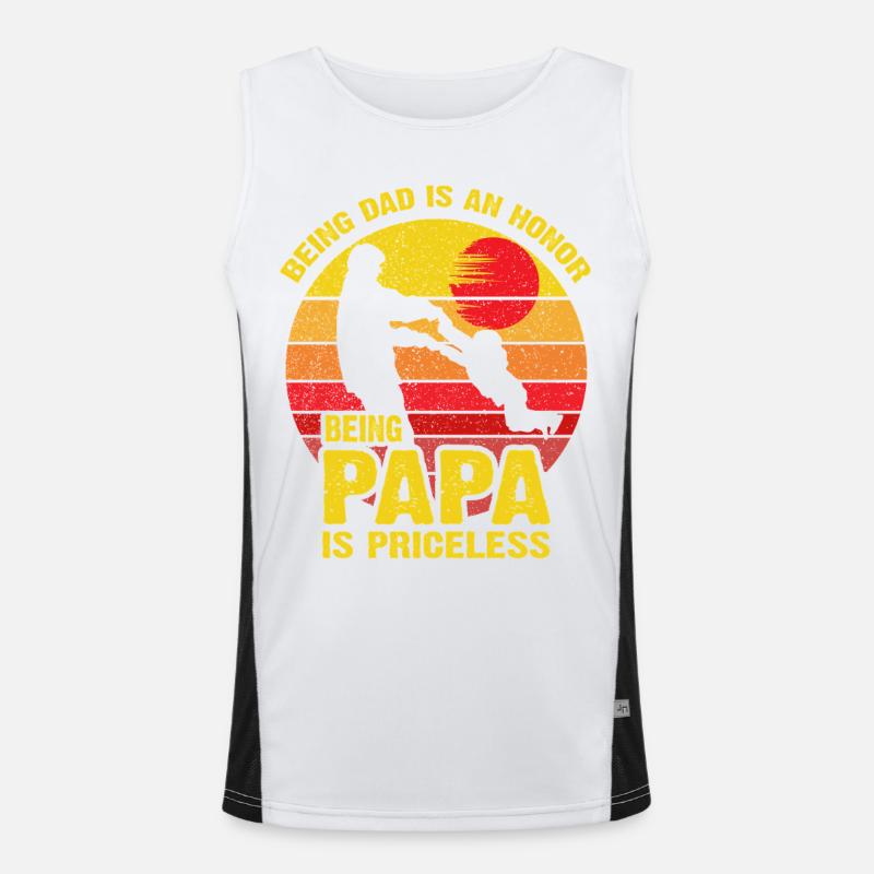 Papa Pride: Priceless Dad Moments Men's Functional Contrast Tank Top 