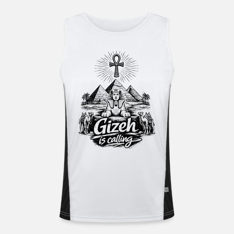 Gizeh is calling Ägypten Pyramiden Reise Funktionelles Kontrast-Tank Top für Männer 