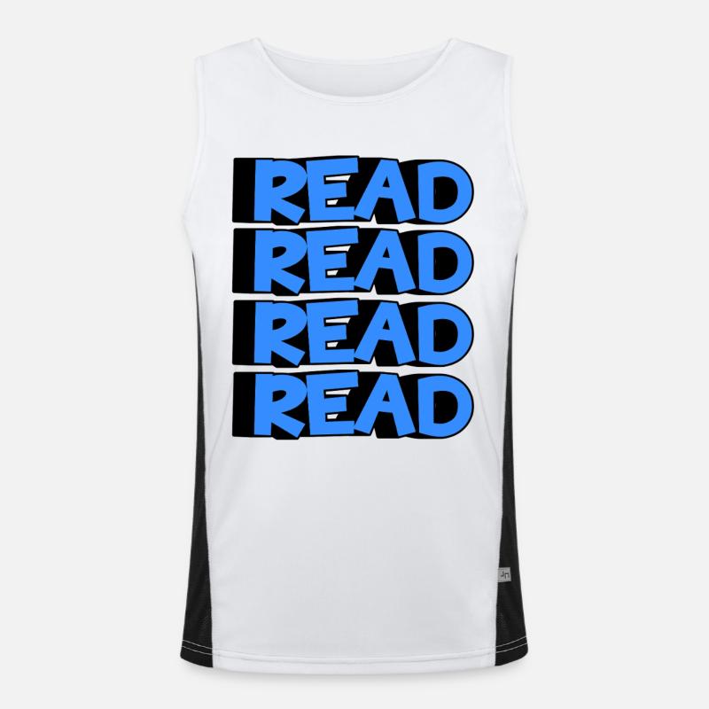 Read Design - 3D Modern Design - Men's Functional Contrast Tank Top  - white/black