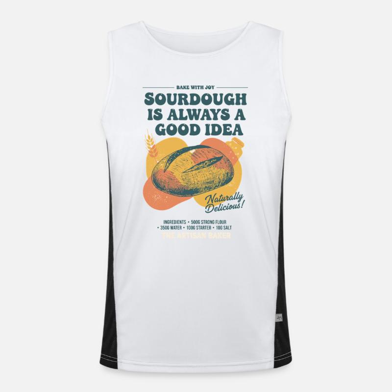 Sauerteig ist immer eine gute Idee Brotbacker Funktionelles Kontrast-Tank Top für Männer 