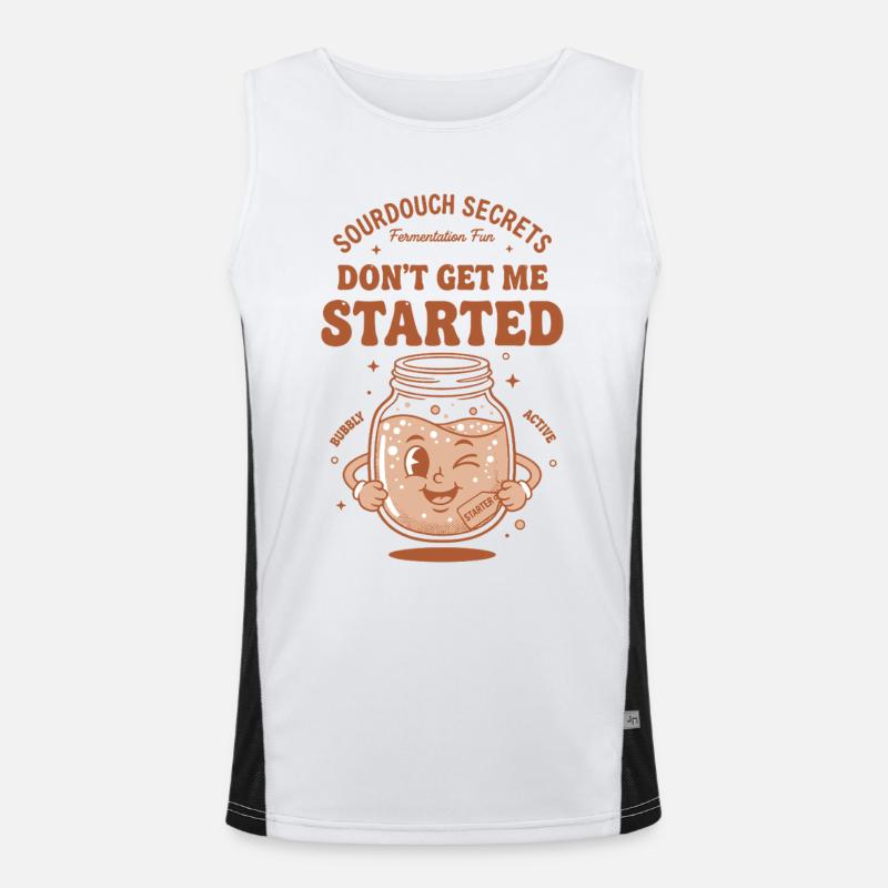 Sourdough Bread Baking Baker Starter - Men's Functional Contrast Tank Top  - white/black
