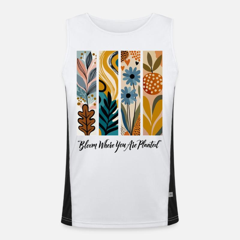 Blühende Botanische Panel-Collage Funktionelles Kontrast-Tank Top für Männer 