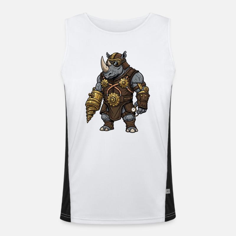 Rhinocéros Steampunk Foreuse Mécanicien Armure Débardeur respirant contrasté Homme 
