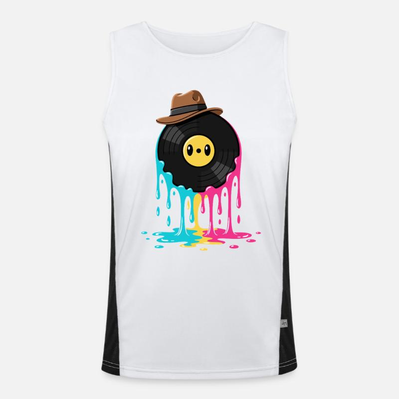 Schallplatte Vinyl Retro Funktionelles Kontrast-Tank Top für Männer 