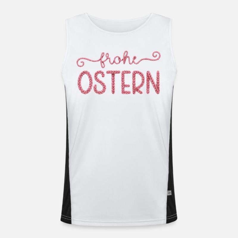 Frohe Ostern Funktionelles Kontrast-Tank Top für Männer 