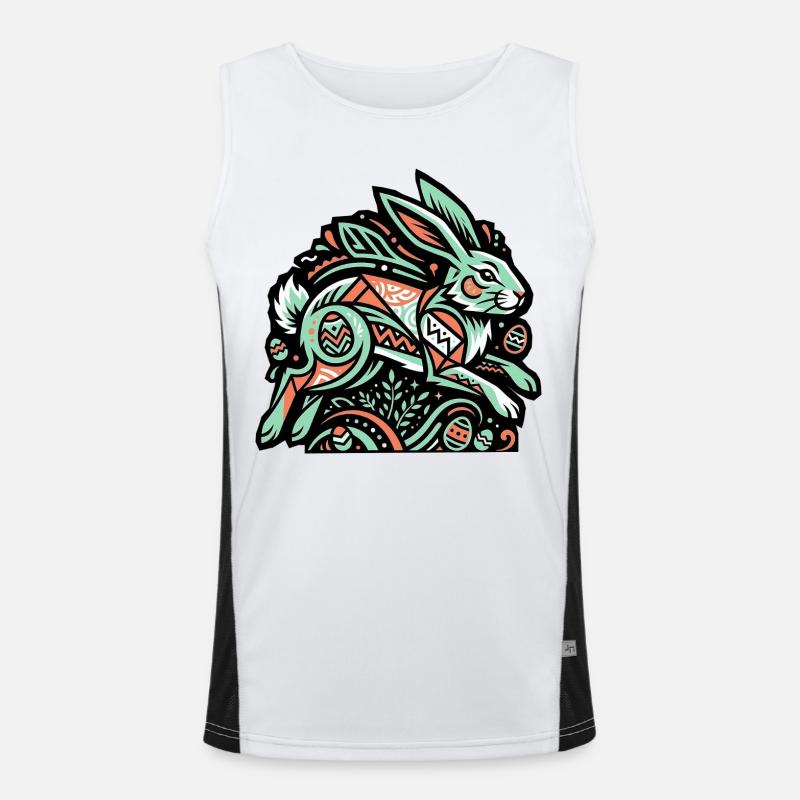 Easter Bunny Easter Bunny Eggs - Men's Functional Contrast Tank Top  - white/black