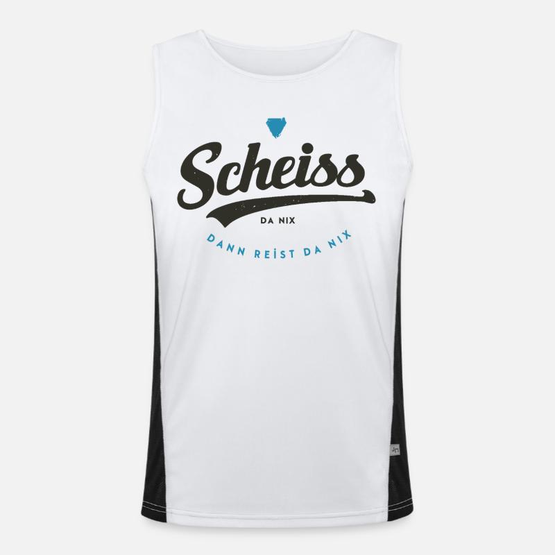 Scheiss da nix Funktionelles Kontrast-Tank Top für Männer 