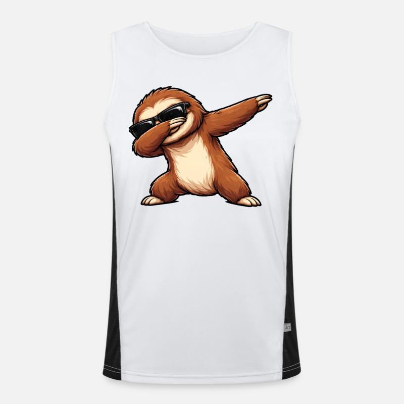 Dabbing Sloth Men's Functional Contrast Tank Top 