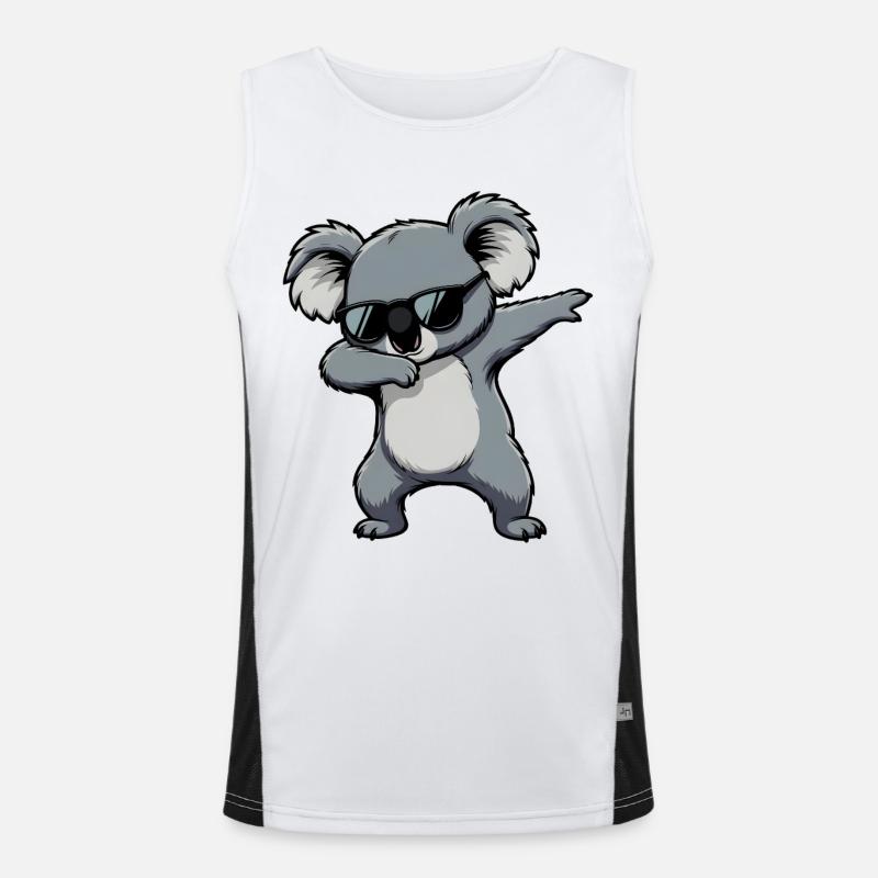 Dabbing Koala - Men's Functional Contrast Tank Top  - white/black
