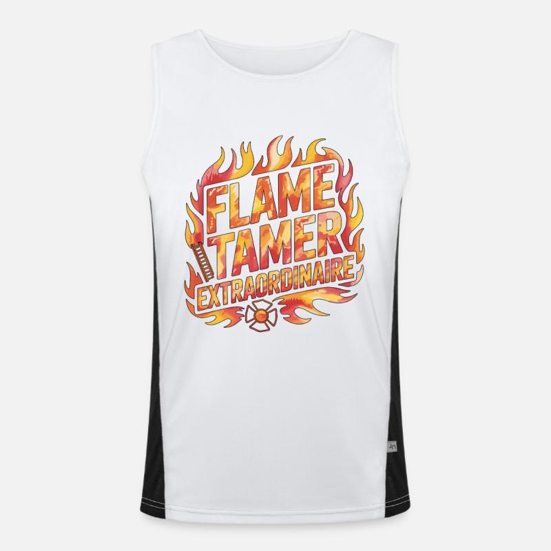 Fire Lieutenant Flame Tamer Fire Rescue Officer Funktionelles Kontrast-Tank Top für Männer 