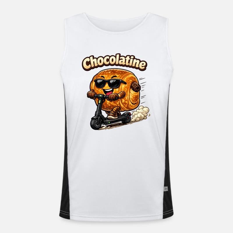 Chocolatine-Roller Funktionelles Kontrast-Tank Top für Männer 