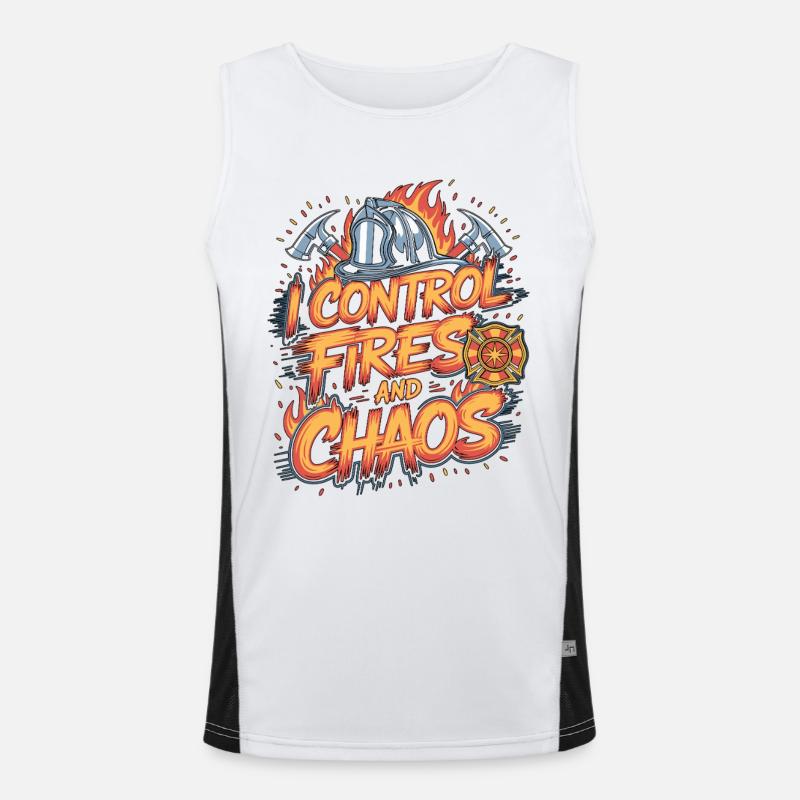 Fire Lieutenant I Control Fires Emergency Response Funktionelles Kontrast-Tank Top für Männer 