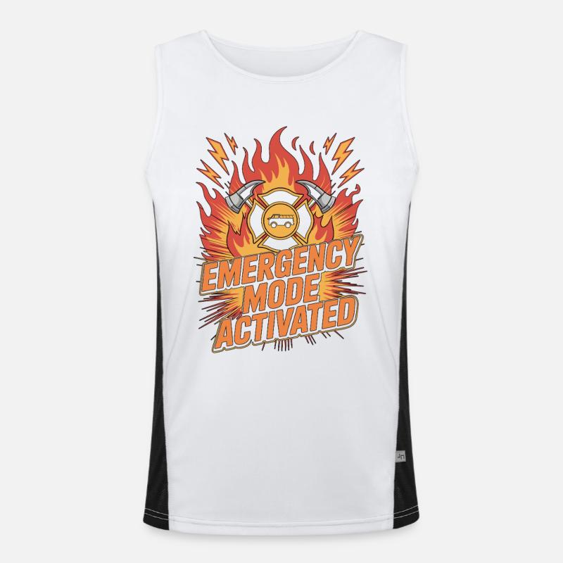Fire Lieutenant Emergency Mode Fire Department - Men's Functional Contrast Tank Top  - white/black