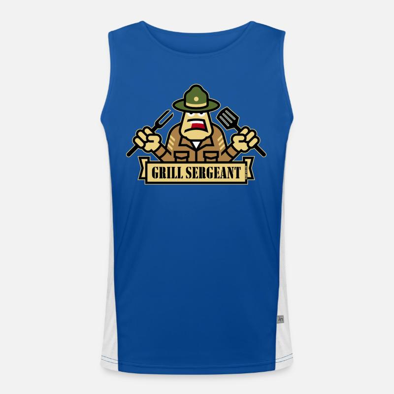 Grill Sergeant (Grilling / BBQ / Barbecue / Outl) Men's Functional Contrast Tank Top 