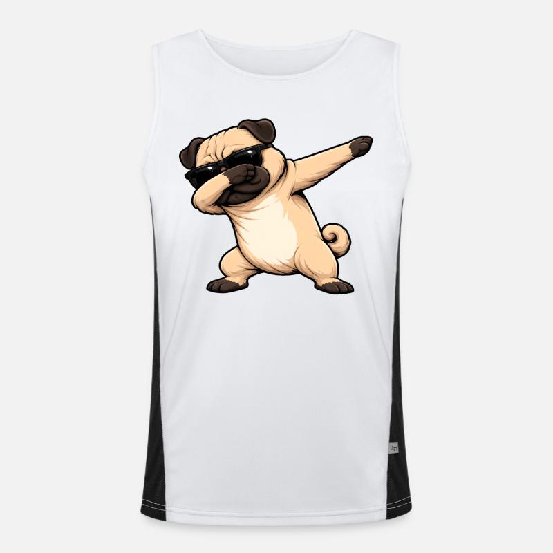 Dabbing Mops Funktionelles Kontrast-Tank Top für Männer 