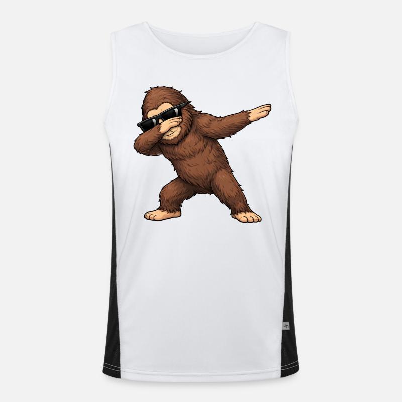 Dabbing Big Foot Funktionelles Kontrast-Tank Top für Männer 