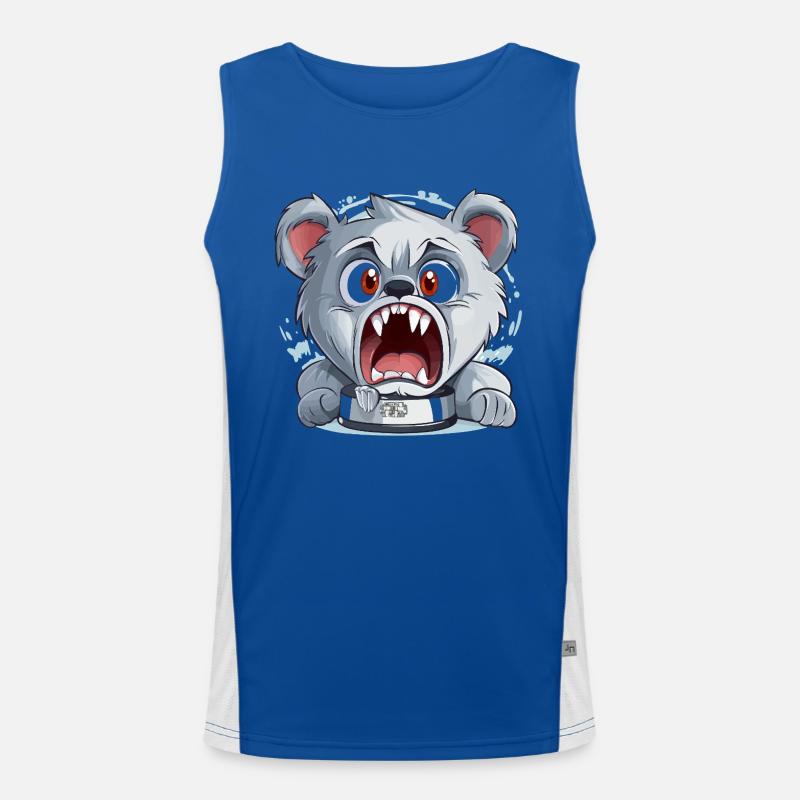 Angry Cartoon Bear Men's Functional Contrast Tank Top 