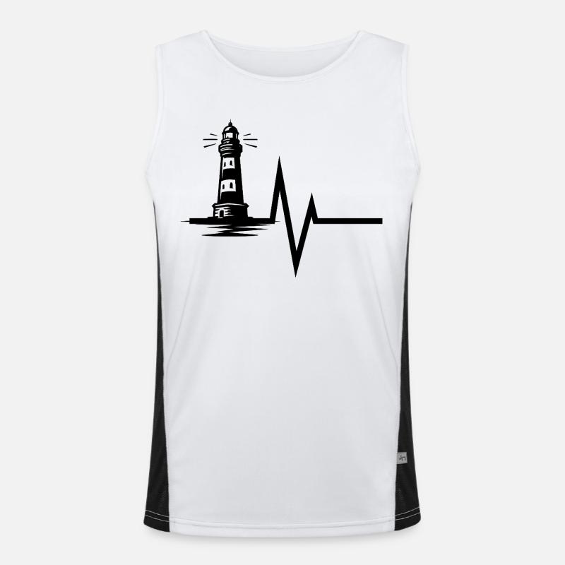 Lighthouse Heartbeat Men's Functional Contrast Tank Top 