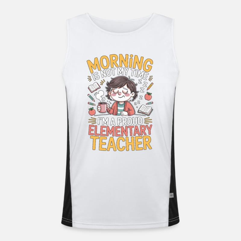 Elementary Teacher Morning Is Not My Time Educator Funktionelles Kontrast-Tank Top für Männer 