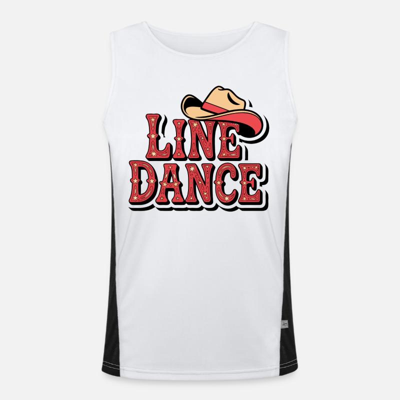 Line Dance Cowboy Hut Funktionelles Kontrast-Tank Top für Männer 