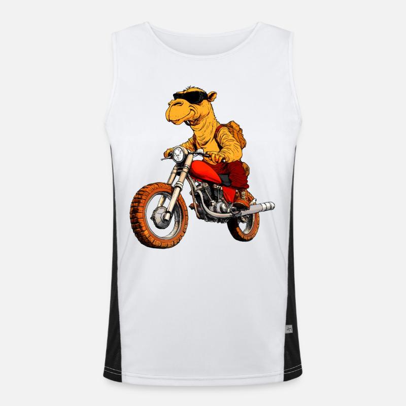Kamel Motorradfahrer Funktionelles Kontrast-Tank Top für Männer 