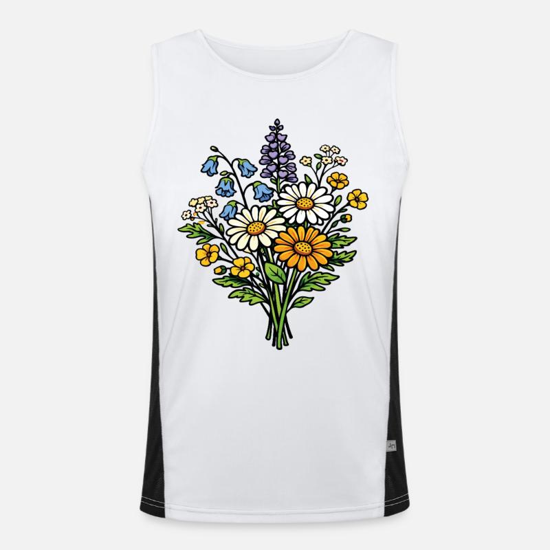 Wildblumenstrauß Funktionelles Kontrast-Tank Top für Männer 