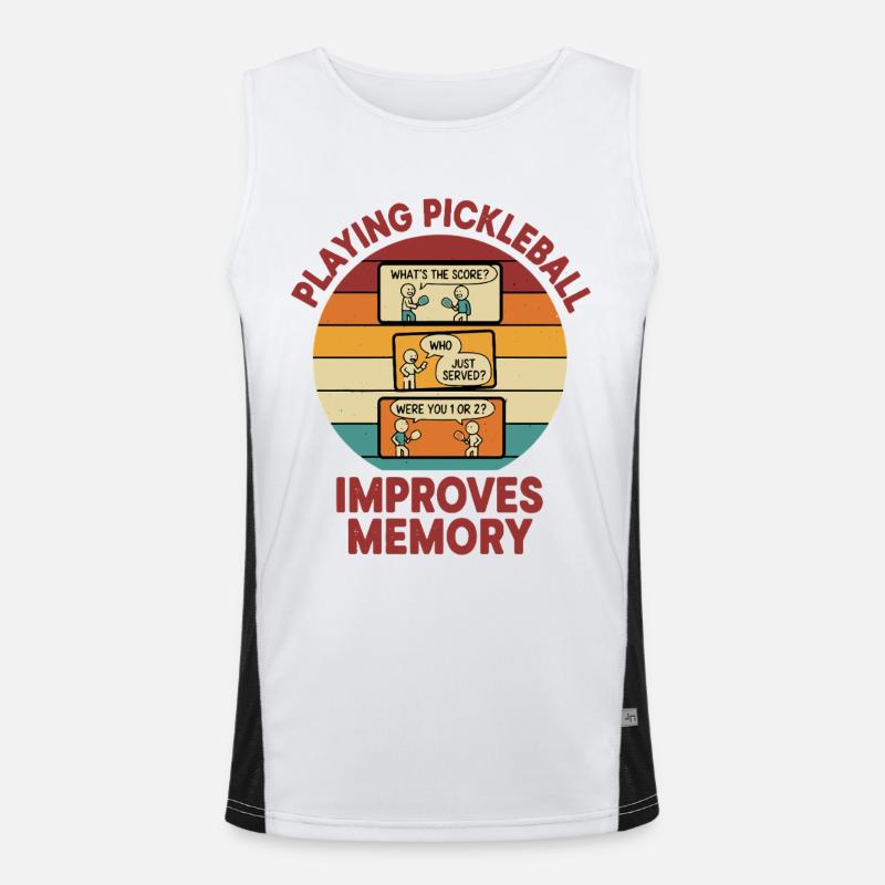Pickleball Funny Player Playing Improves Memory Men's Functional Contrast Tank Top 