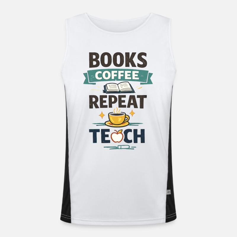 Livres Café Répéter Enseigner Enseignant Vintage Débardeur respirant contrasté Homme 