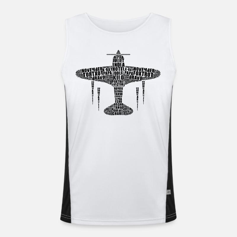 Phonetic Alphabet Pilot Shirt Funktionelles Kontrast-Tank Top für Männer 