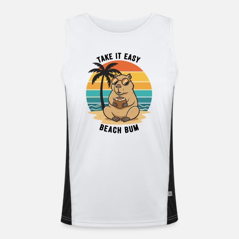 Capybara Beach Bum Take It Easy Débardeur respirant contrasté Homme 