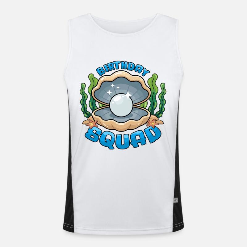 Birthday Squad Beach Summer Cruise Shell Funktionelles Kontrast-Tank Top für Männer 