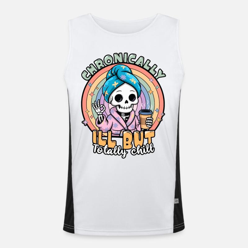 Fibromyalgie-Bewusstsein chronisch kranker Skelett Funktionelles Kontrast-Tank Top für Männer 