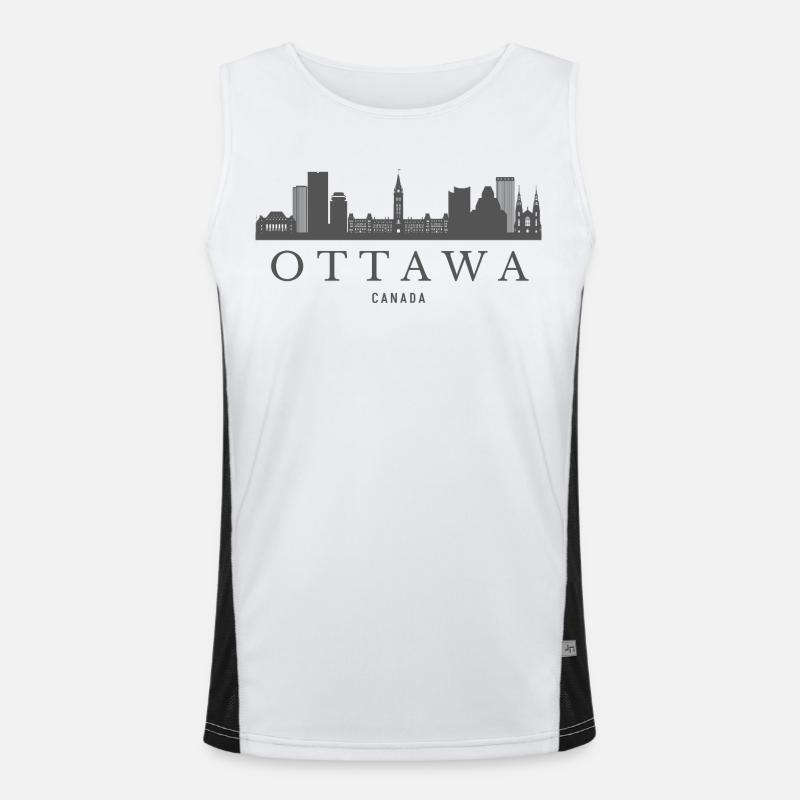 Skyline d’Ottawa Canada, silhouette d’Ottawa Débardeur respirant contrasté Homme 