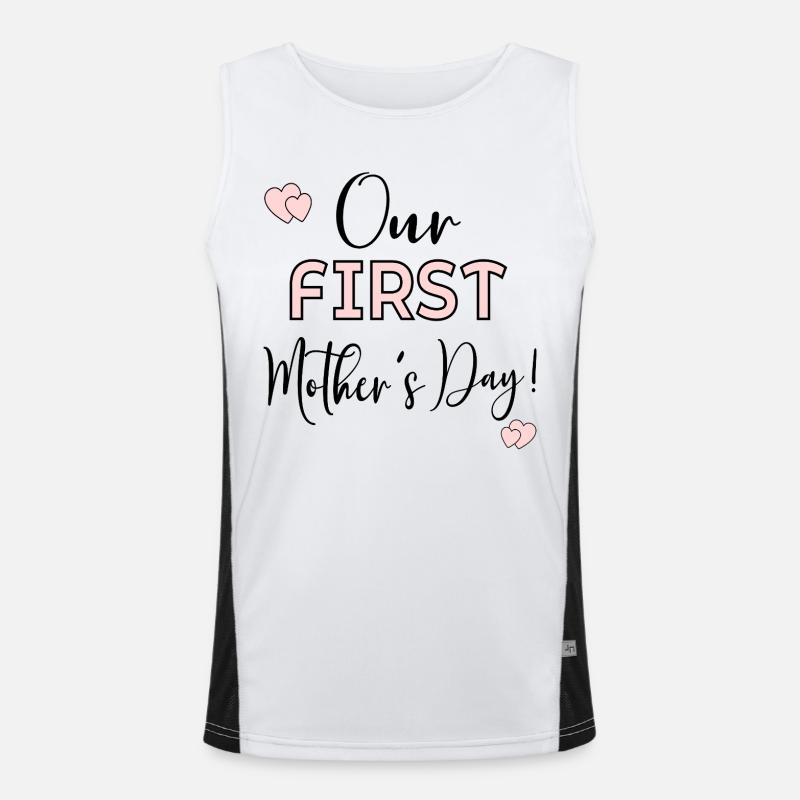 Erstes Muttertagsbaby Funktionelles Kontrast-Tank Top für Männer 