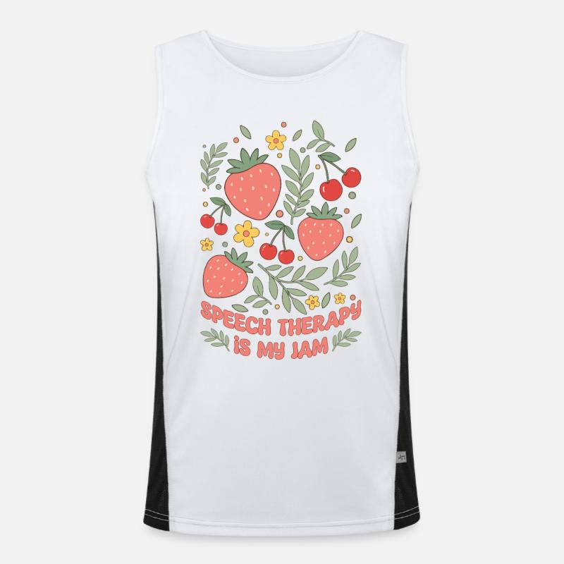 SLP Speech Therapy Is My Jam Speech Language - Men's Functional Contrast Tank Top  - white/black