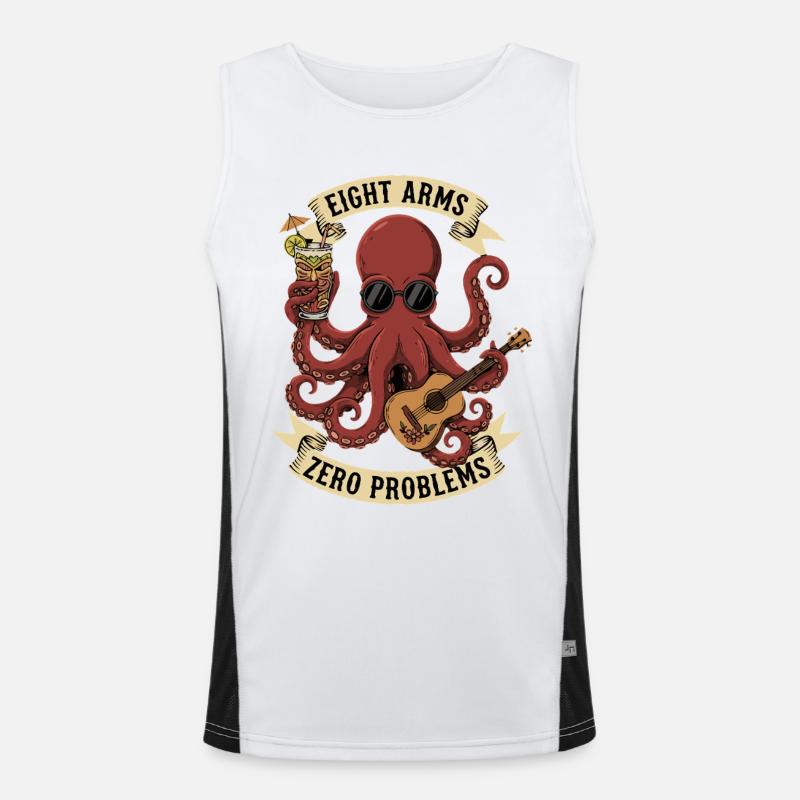 Eight Arms Zero Problems - Men's Functional Contrast Tank Top  - white/black