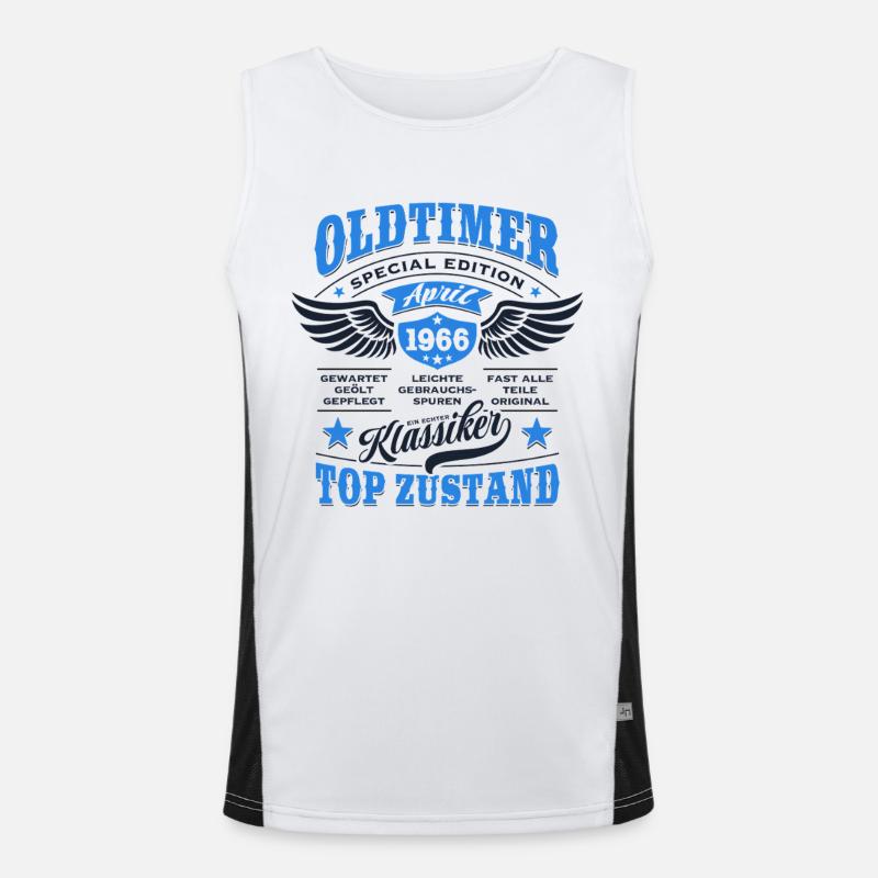 Oldtimer April 1966 - Geburtstag - Geschenk Funktionelles Kontrast-Tank Top für Männer 
