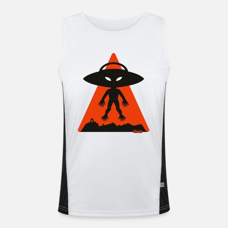 Alien Shadow Under Orange Triangle - Men's Functional Contrast Tank Top  - white/black